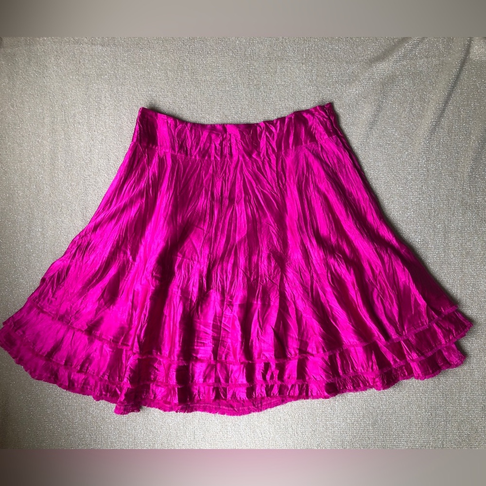Calvin Klein 100% Silk A-line Skirt, NWT, Size 14, Rosebud Pink
